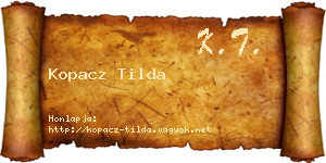 Kopacz Tilda névjegykártya